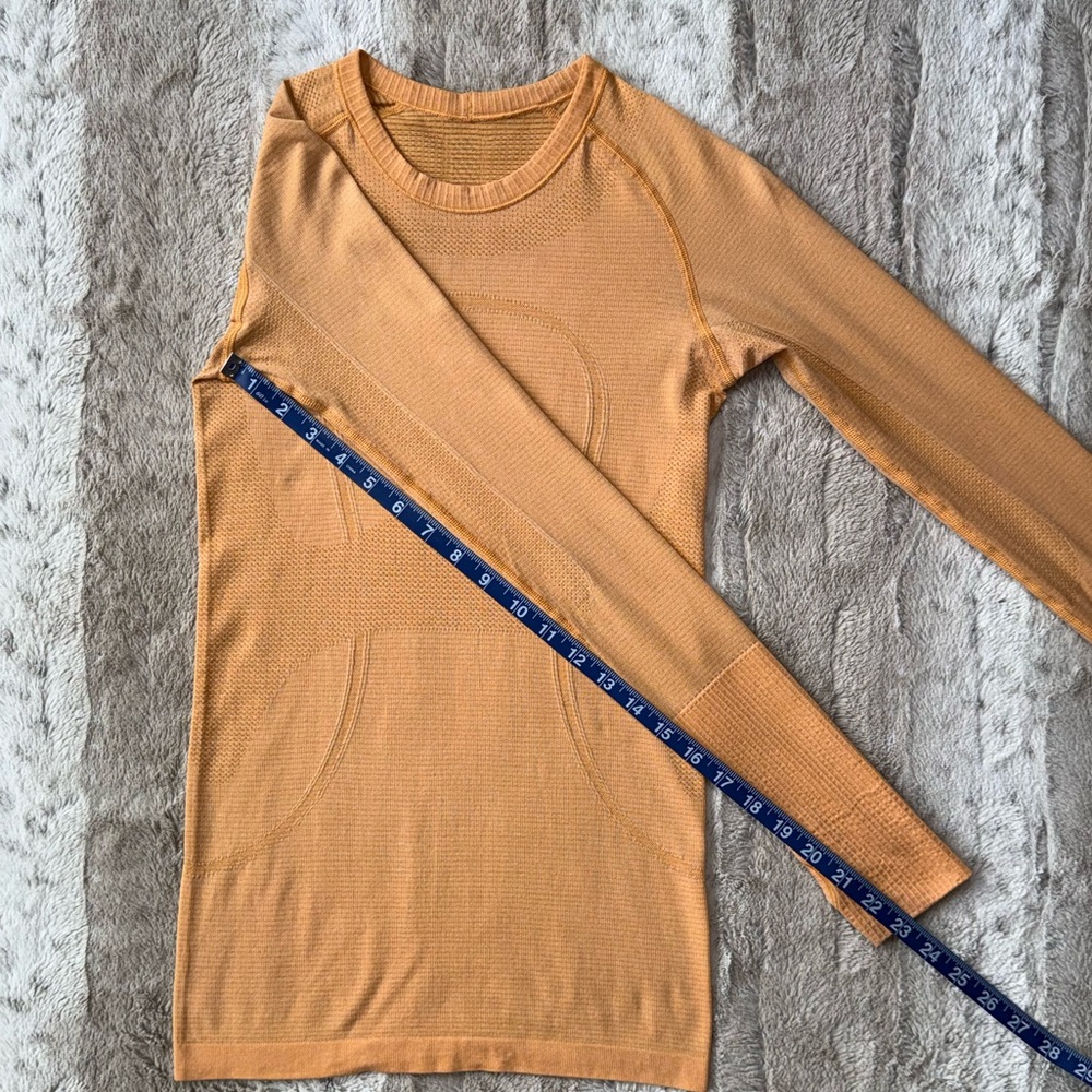 Lululemon🍋Run: Swiftly Tech Long Sleeve Heathered Creamsicle Pop Size 4 - Picture 12 of 16